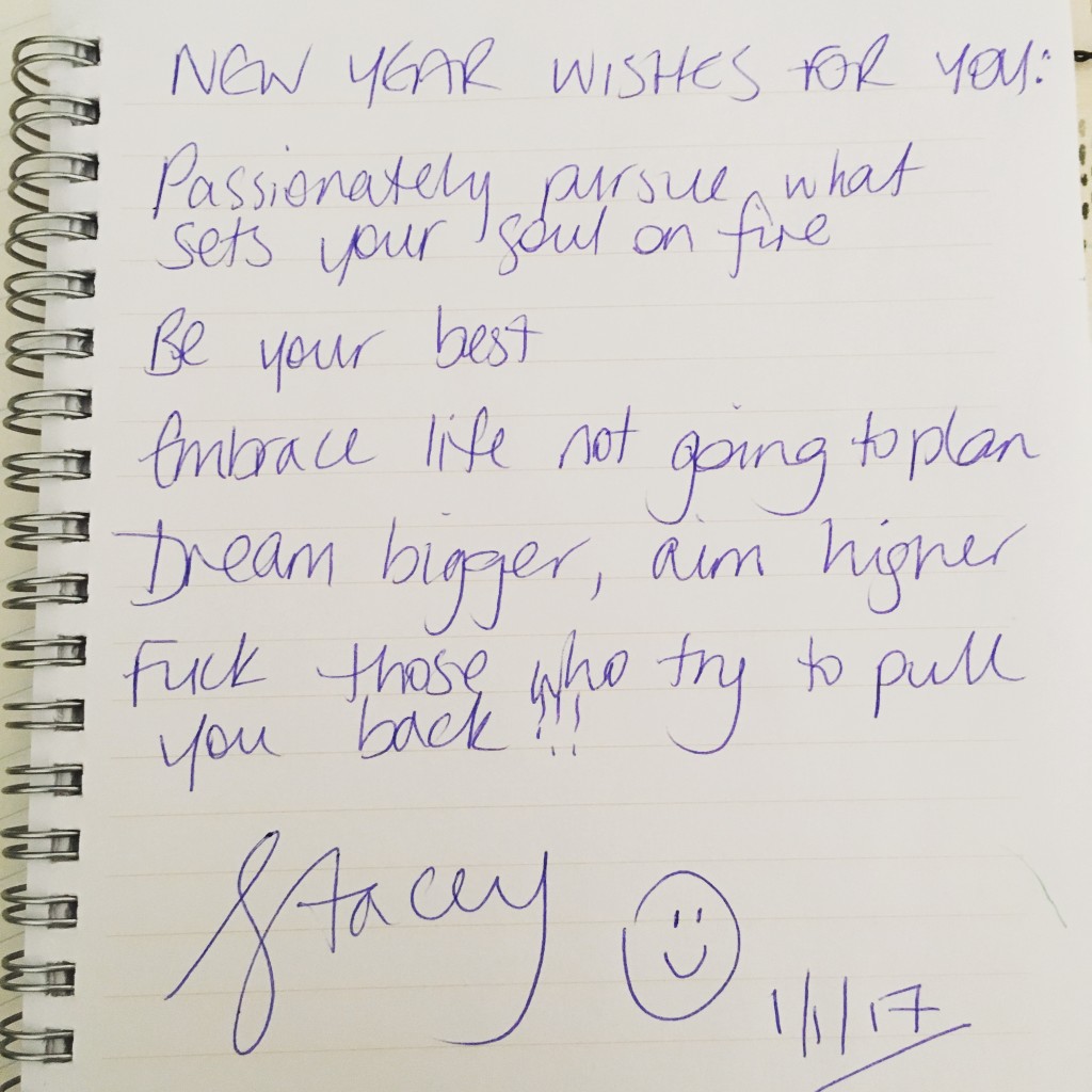 New year wishes for you 1 Passionately pursue what sets your soul on fire 2 Be your best 3 Embrace life not going to plan 4 dream bigger and aim higher 5 Fuck those who try to pull you back